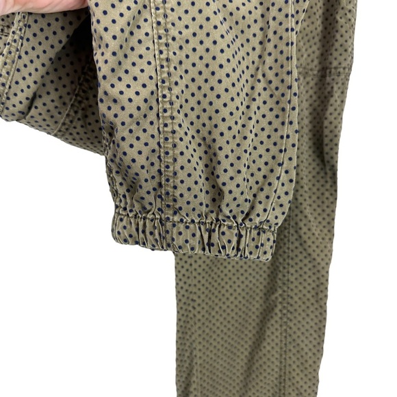 Anthropologie Green Flocked Polka Dot Joggers - Picture 4 of 8